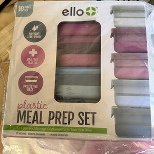 ello Plastic Meal Prep Set — Pink, Gray & White